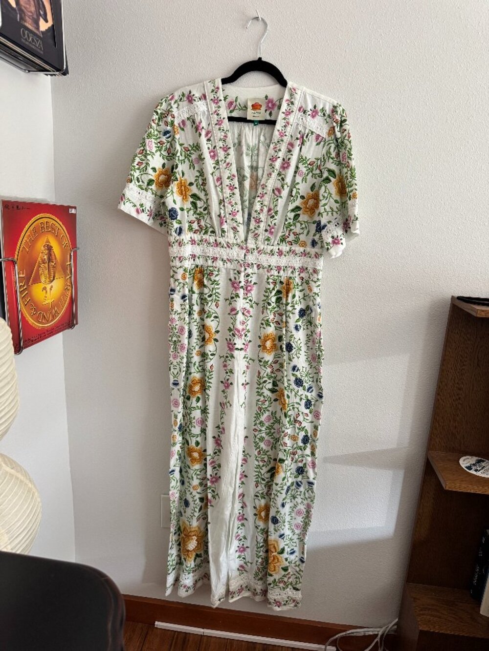 FARM Rio Off-white Folk Floral Lenzing Ecovero Euroflax Jumpsuit